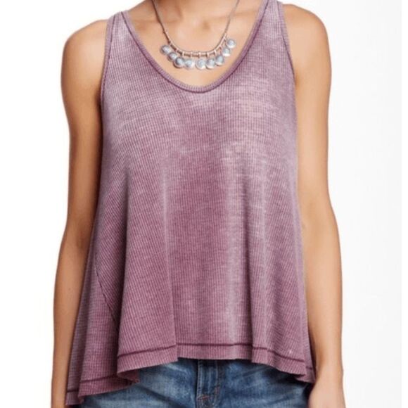 Free People We the Free Kitten Oversized Flowy Tank Top, Purple Sz Large, MP $98 - Picture 1 of 8